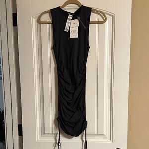 Zara Elegant Black Sleeveless Mini Dress